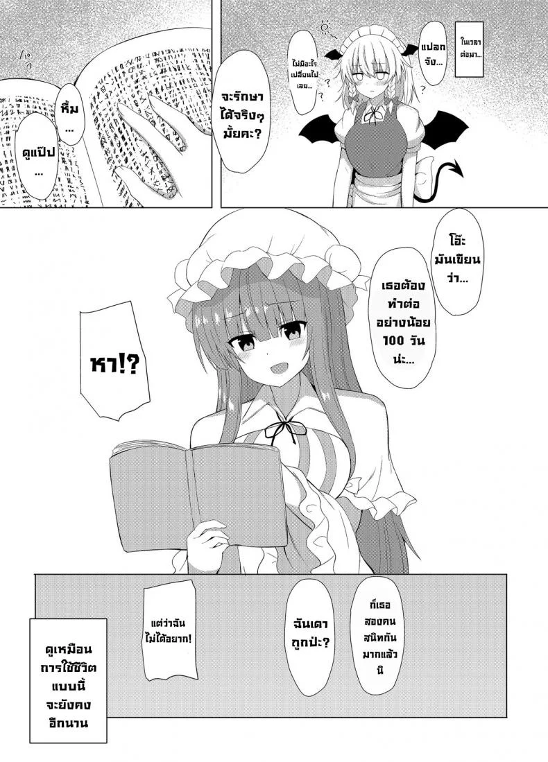 กลายเป็นซัคคิวบัสไปซะแล้ว [tomikadou (tksand)] Patchouli no Jikken de Succubus ni Natta Sakuya-san (Touhou Project) หน้า 24