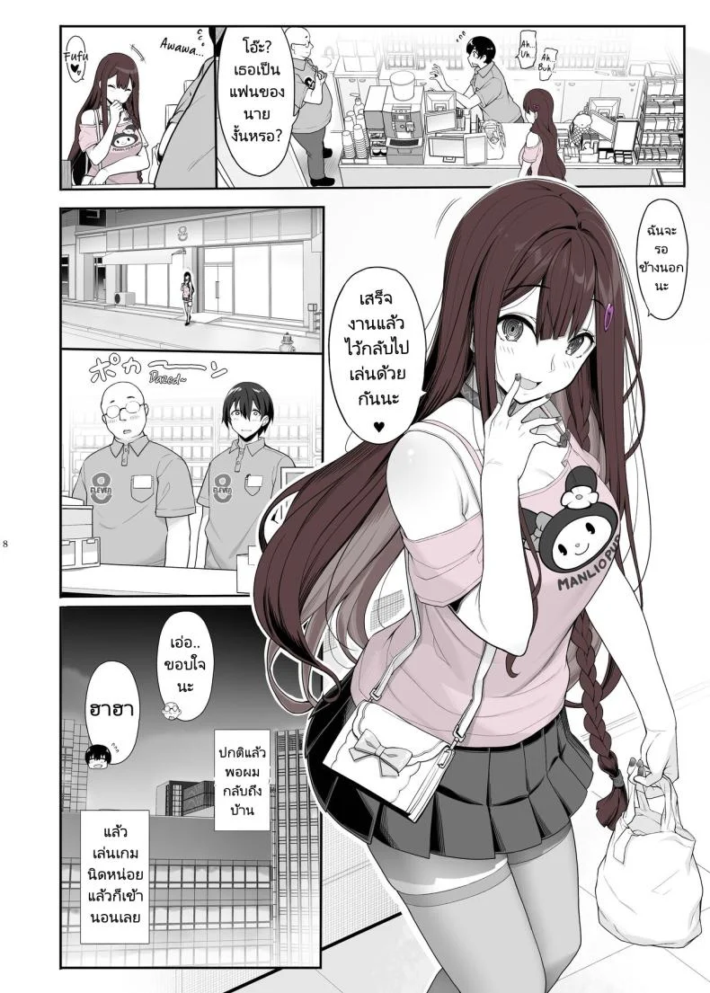 เล่นทั้งเกมเล่นทั้งคน [Kirintei (Kirin Kakeru)] Jiraikei Joshi wa Ie Totsu shite game Shinagara H mo Shitai Landmine Girl Wants to Hang Out at Home Playing Games while also Having Sex หน้า 8