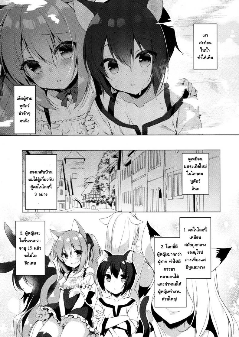 เกิดใหม่ทั้งทีอยู่ในโลกคนหูสัตว์ซะแล้ว (C93) [23.4do (Ichiri)] Boku no Risou no Isekai Seikatsu - My Ideal Life In A Different Worldเกิดใหม่ทั้งทีอยู่ในโลกคนหูสัตว์ซะแล้ว 1 หน้า 6