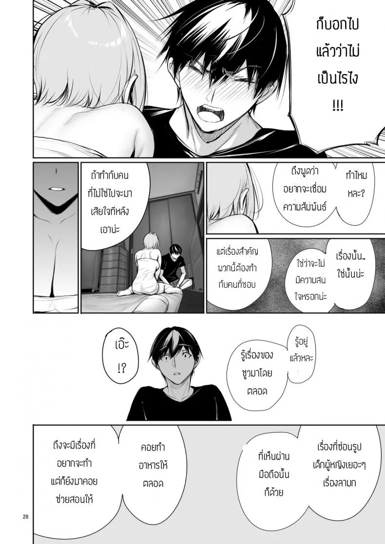 พึ่งรู้ตัวว่ารักเธอเหมือนกัน [Gentsuki Okiba (Gentsuki)] Homestay-chu no Doitsu Musume ga Issho ni Furo ni Haitte Kuru Wake หน้า 28