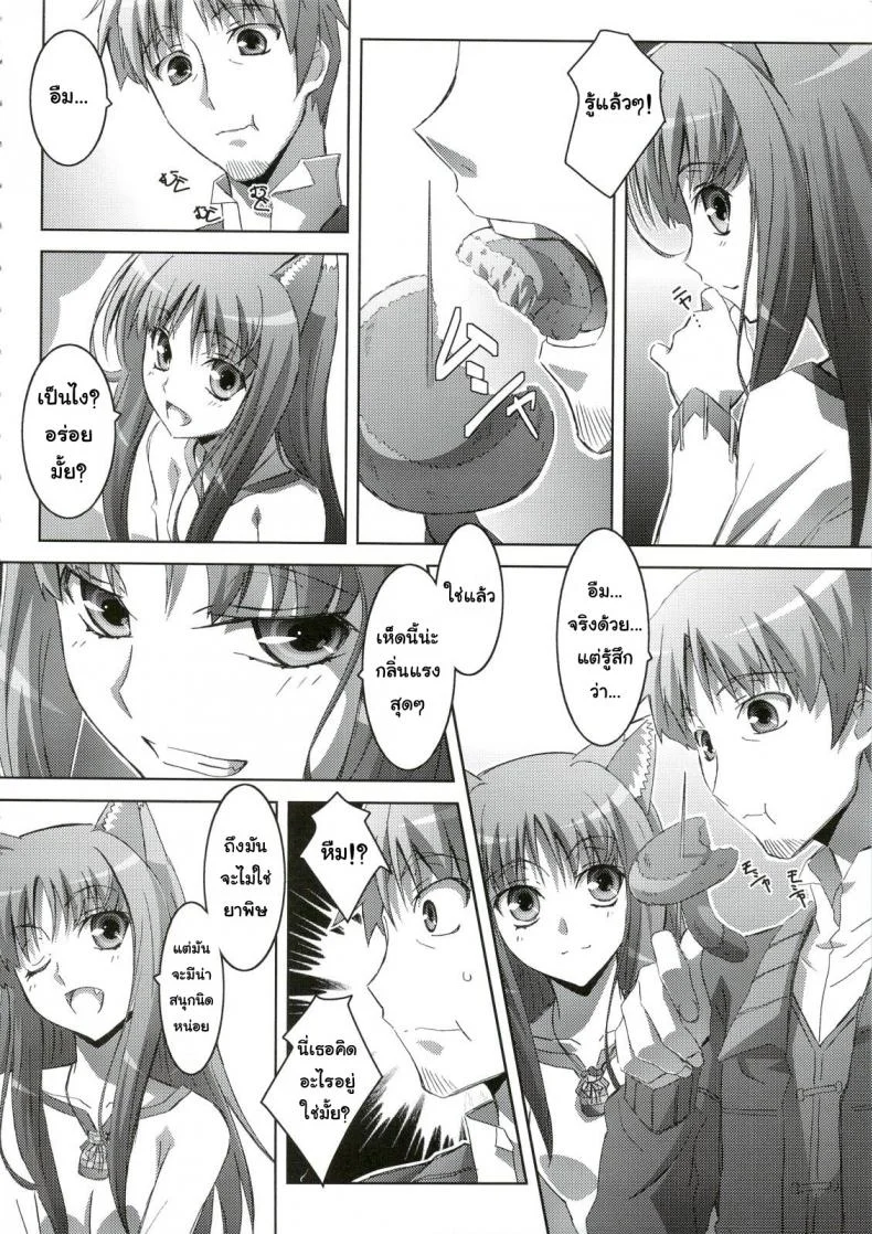 สรรพคุณ เห็ดถั่งเช่า (C74) [Mahirutei (Izumi Mahiru)] Horon Hororon (Ookami to Koushinryou [Spice and Wolf]) หน้า 9