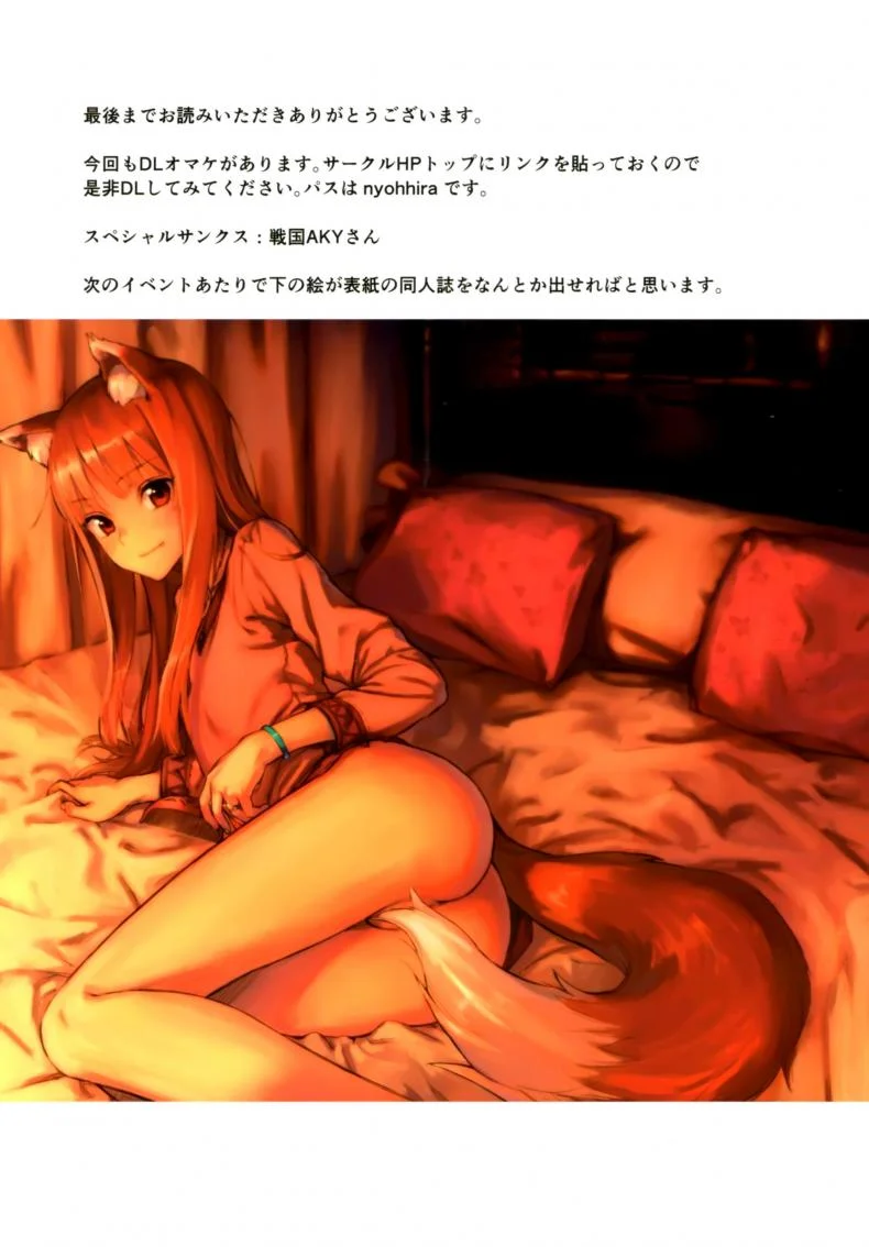 ไม่ได้เหนื่อยเพราะงาน (C89) [Ajisaidenden (Kawakami Rokkaku, Takanashi Rei)] Wacchi to Nyohhira Bon FULL COLOR (Spice and Wolf) หน้า 20
