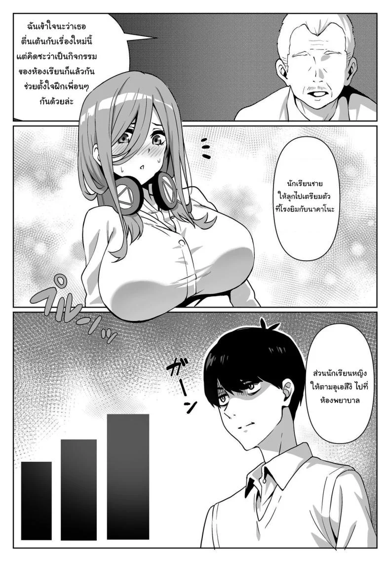 เพศศึกษาฉบับปรับปรุง [Chiri Akuta] Miku-san to Sukebe na Jisshuu  Miku-san and her dirty training (Gotoubun no Hanayome) หน้า 4