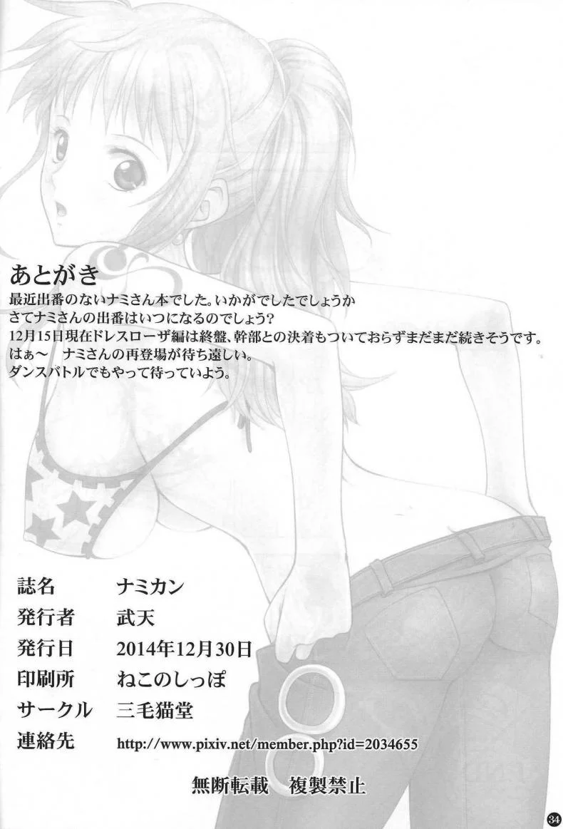 เซ็กส์ที่ดีที่สุด [Mikenekodou (Muten)] NAMIKAN (One Piece) หน้า 32