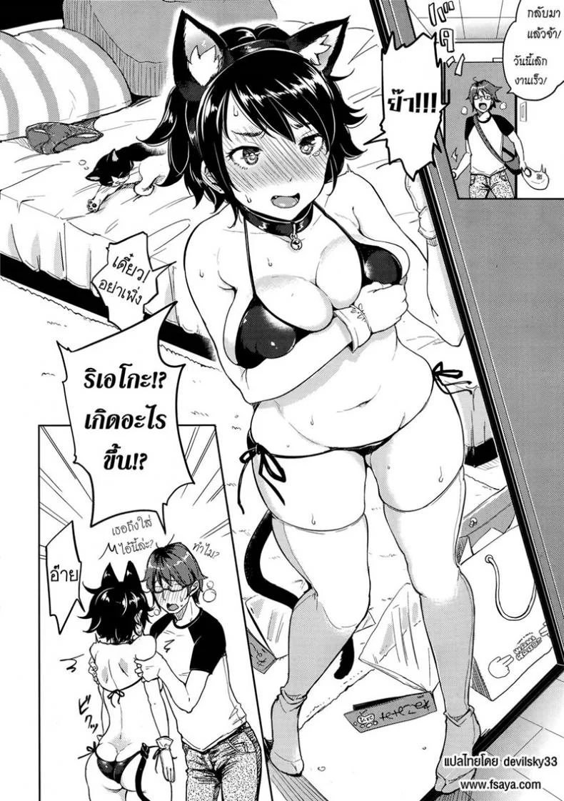 แต่งเอาใจแฟนชอบแมว [Mojarin] Play With Me Like a Cat (Comic Kairakuten XTC Vol.4) หน้า 4