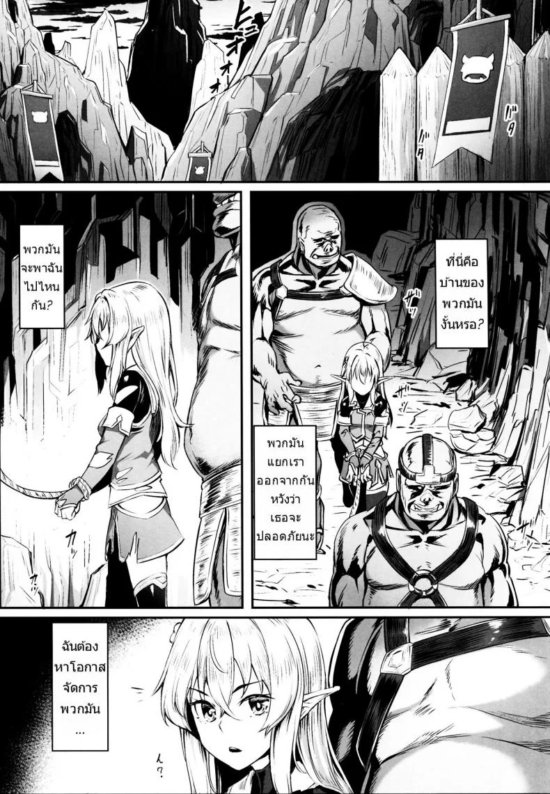 แล้วสอนว่าอย่าไว้ใจอมนุษย์ (COMIC1☆13) [Area14 (Kasei)] Orc ni Torawareta Elf wa หน้า 4