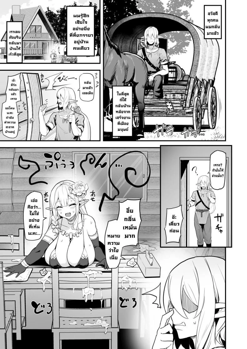 เมียเอลฟ์ขี้เงี่ยน [Kilometer (Kirome)] Hitozuma Elf wa Yokkyuu Fuman I The Elf Wife is Pent Up หน้า 27