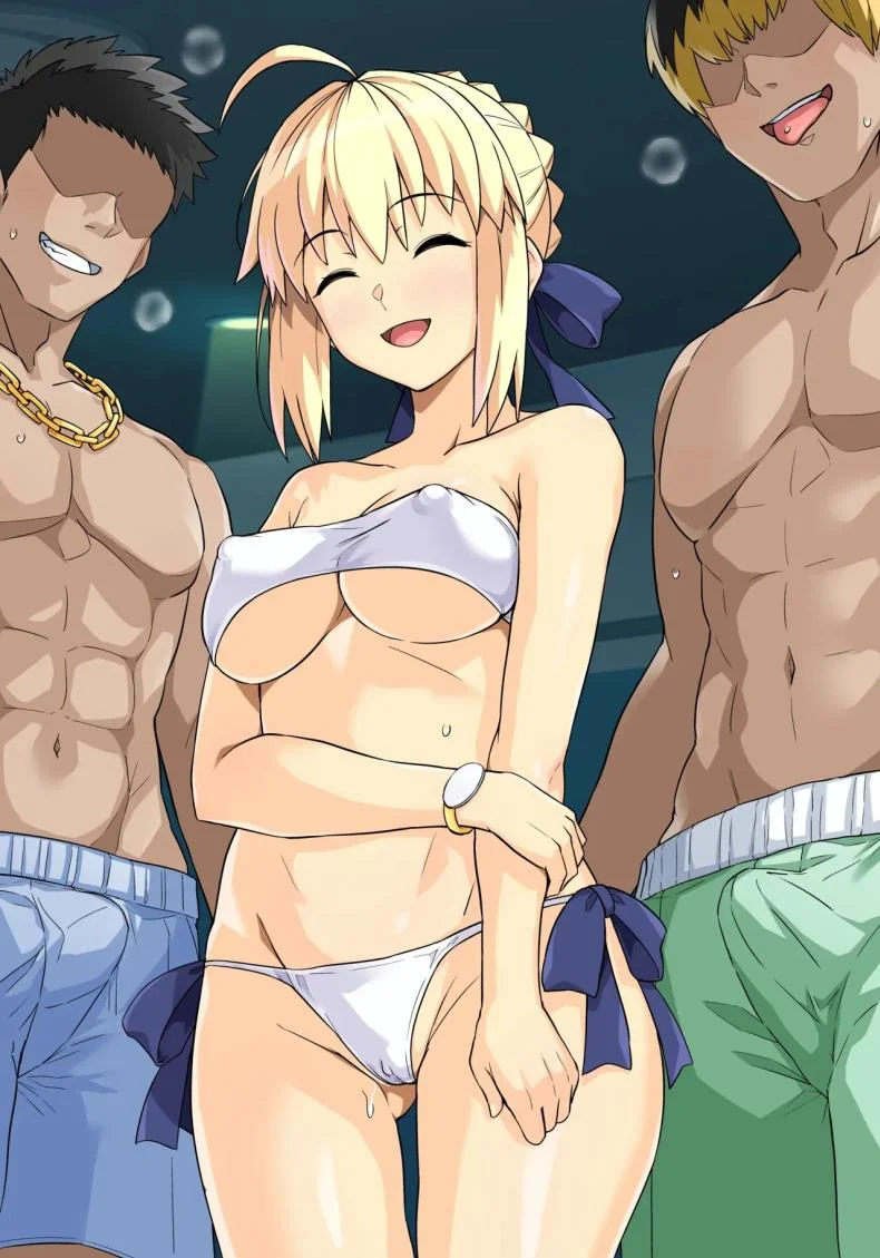 คุณเซเบอร์ในสระว่ายน้ำ[Royal Bitch (haruhisky)] Saber-san Yarimoku Nanpamachi Pool Hen (Fate stay night) หน้า 56