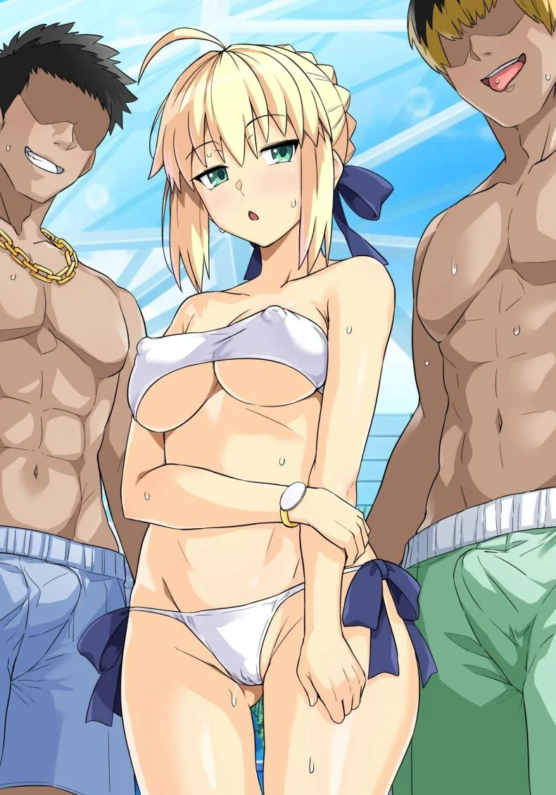 คุณเซเบอร์ในสระว่ายน้ำ[Royal Bitch (haruhisky)] Saber-san Yarimoku Nanpamachi Pool Hen (Fate stay night) หน้า 65