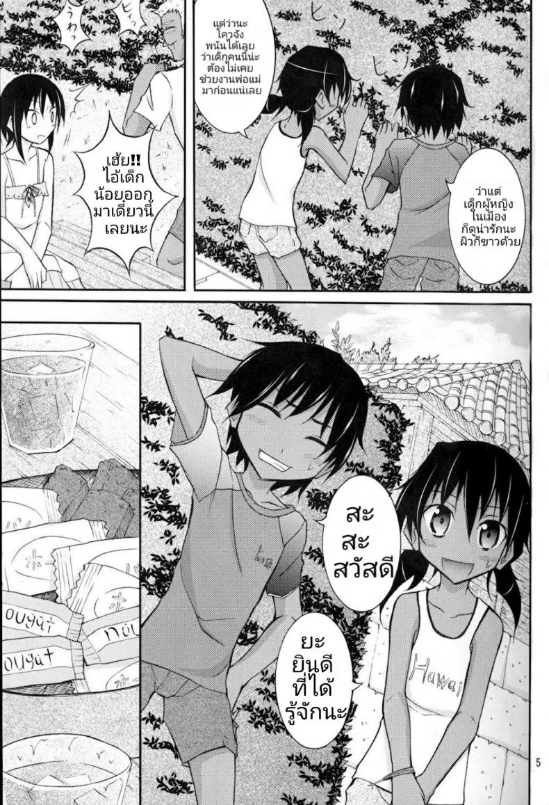 สาวน้อยเมืองหลวงโดนชวนมาแก้ผ้าหาเพื่อน [Nihon Dandy (Matsuno Susumu)] Supponpon de Umi Asobi! | Playing At The Beach Stark Naked! หน้า 5