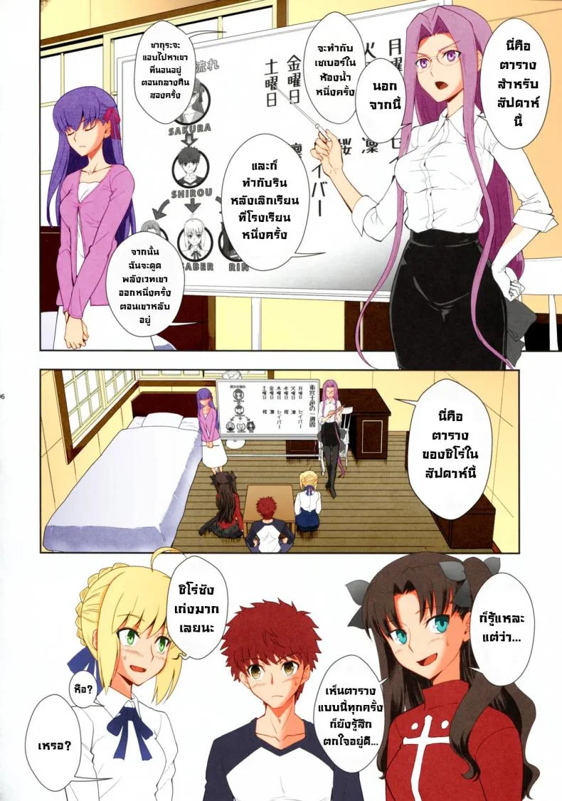 ปาร์ตี้ถ่ายพลังเวท [CRAZY CLOVER CLUB (Kuroha Nue)] Emiya Shirou no Isshuukan (Fatestay night) หน้า 5