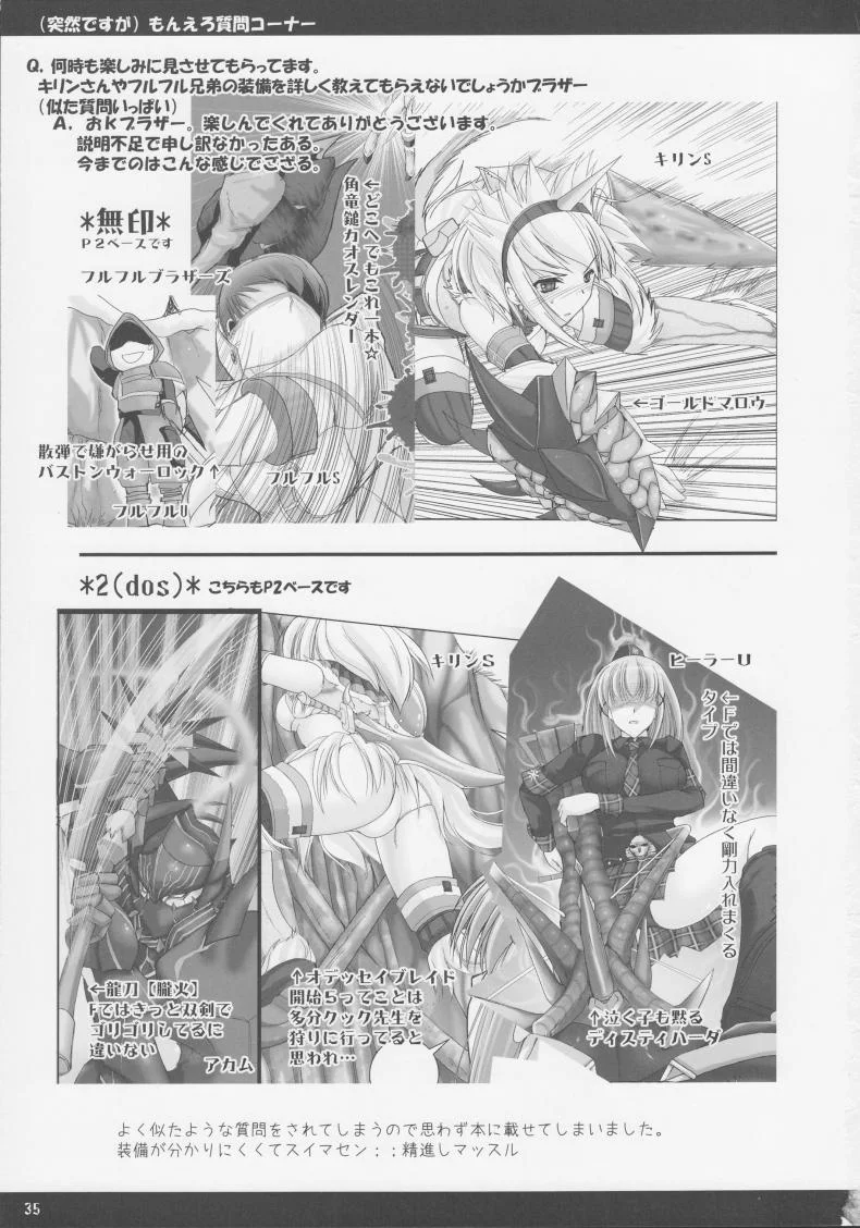 นักล่าสายอ่อย (SC35) [UDON-YA (Kizuki Aruchu, ZAN)] Monhan no Erohon (Monster Hunter)นักล่าสายอ่อย 03 หน้า 35