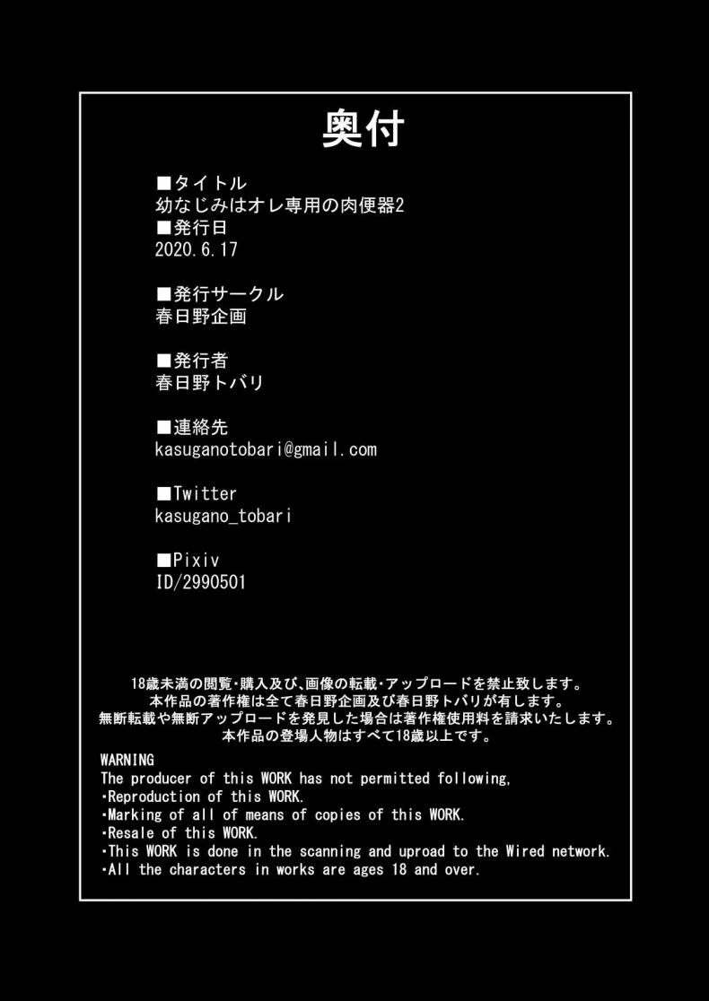 ไม่ง่ายขนาดนั้นหรอกนะ [Kasugano Kikaku (Kasugano Tobari)] Osananajimi wa Ore Senyou no Niku Benkiไม่ง่ายขนาดนั้นหรอกนะ 2 หน้า 29