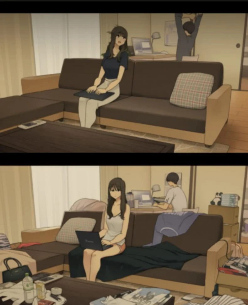 1 เดือน vs 1 ปี ของคู่รัก [Wakamatsu] Dousei Seikatsu Ikkagetsume to Ichinen Ato, Asaokite kara Shuushin made no Hikaku A Day in the Life of a Couple_ Their First Month Living Together vs One Year Later หน้า 12