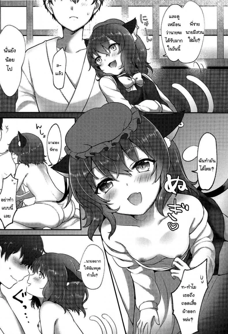 บริการ ชดเชย (Meikasai 13) [Kingyo Origin (Kayama Rim)] Neko no Ongaeshi | A Cat's Repayment (Touhou Project) หน้า 4