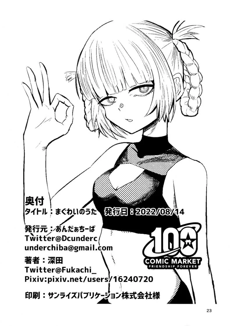 ขอดูดหน่อยสิ (C100) [Under Chiba (Fukada)] Maguwai no Uta (Yofukashi no Uta) หน้า 22