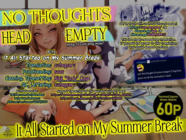 ทุกอย่างมันเริ่มตอนฤดูร้อน [Misaki (BUTA)] Kikkake wa Natsuyasumi  It All Started on My Summer Break หน้า 67